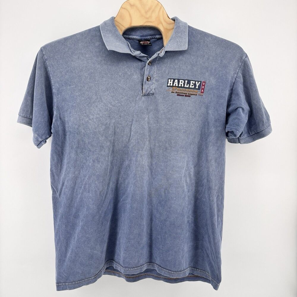 Harley-Davidson St Thomas USVI Men's XL Polo 100% Cotton Blue
